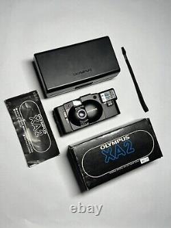BOXED Olympus XA2 35mm Film Camera with CASE, FLASH, MANUALS TESTED VGC +++