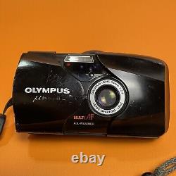 Classic Tested Black Olympus MJU II 35mm Point And Shoot Film Camera + Case