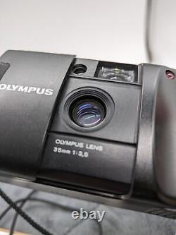 EXC Olympus AM-100 Quartz Date QD Black Point & Shoot 35mm Film Camera