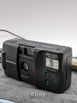 EXC Olympus AM-100 Quartz Date QD Black Point & Shoot 35mm Film Camera