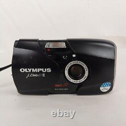 Olympus MJU-II 35mm Compact Camera Analog Black UNTESTED