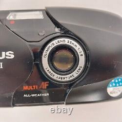 Olympus MJU-II 35mm Compact Camera Analog Black UNTESTED