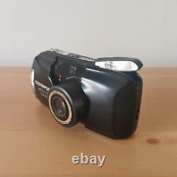 Olympus MJU II Zoom 80 Compact 35mm Film Black Camera & x2 Kodak 24 exp Films