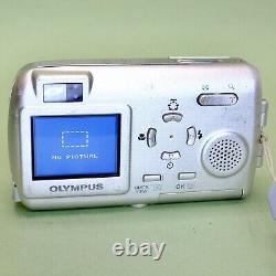 Olympus Mju 410 4.0MP Compact retro Digital Camera Silver Tested 128mb xd card