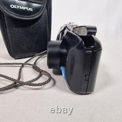 Olympus Mju ii Zoom 80 Black 35mm Camera Function Tested & Working Strap & Case