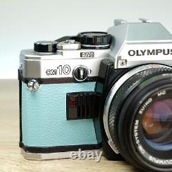Olympus OM10 Blue 35mm SLR Film Camera + 50mm f/1.8 Lens Beginner Tested
