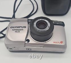 Olympus Superzoom 140 S 35MM Film Multi AF Camera Silver With Olympus Case