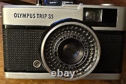 Olympus TRIP 35 Compact 40mm Film Camera, Leather Pouch, Tested And Working