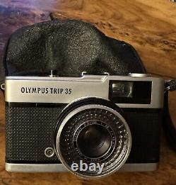 Olympus TRIP 35 Compact 40mm Film Camera, Leather Pouch, Tested And Working