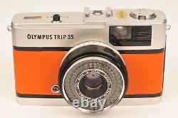 Olympus Trip 35 Compact 35mm Film Camera Burnt Orange Leather 3 Month Warranty