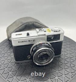 Olympus Trip 35 Compact 35mm Film Camera Silver Shutter-Fully Working+Case#495