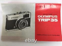 Olympus Trip 35 Compact Vintage Camera With Case Lens Cap Instructions UNTESTED