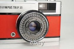Olympus Trip 35 Red 35mm Compact Point & Shoot Film Camera Silver Zuiko 40mm