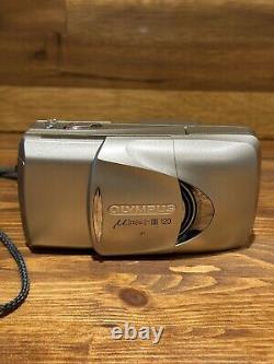 Olympus mju III Zoom 120 35mm Compact Film Camera Silver Point & Shoot With Case