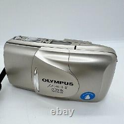 Olympus µ mju II Zoom 80 Panorama 35mm Film Retro Point Shoot Camera & Case