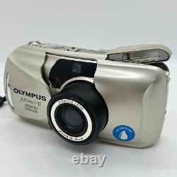 Olympus µ mju II Zoom 80 Panorama 35mm Film Retro Point Shoot Camera & Case