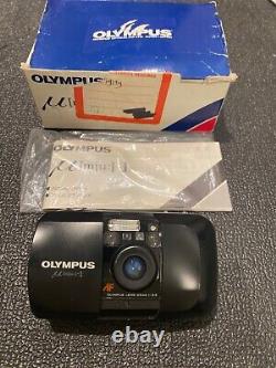 Olympus µmju i (with box)- 35mm Camera Exc Cond Battery+Film Tested Video